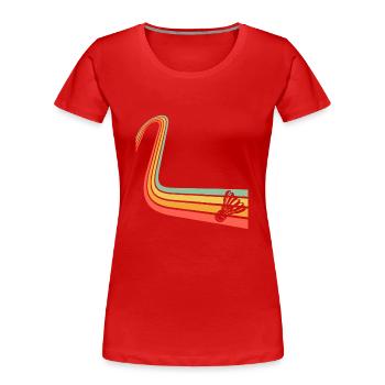 Badminton Federball - Frauen Premium Bio T-Shirt - Rot - Vorne - Mia (176cm)