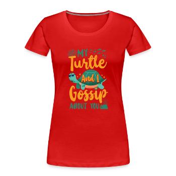 Tortue de mer Tortue Ma Tortue et - T-shirt bio Premium Femme - rouge - Devant - Mia (176cm)