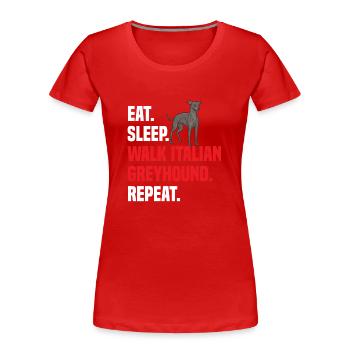 Italienischer Windspiel Windhund Hunde - Frauen Premium Bio T-Shirt - Rot - Vorne - Mia (176cm)