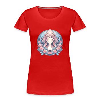 Méditation, pleine conscience, relaxation, tranquillité - T-shirt bio Premium Femme - rouge - Devant - Mia (176cm)