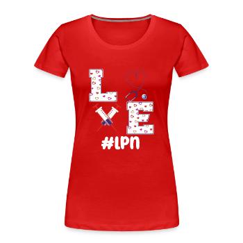 LPN Lizenzierte Praktische Krankenpflegerin - Frauen Premium Bio T-Shirt - Rot - Vorne - Mia (176cm)