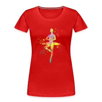 Ballet Danseuse Colorsplash Ballerina - T-shirt bio Premium Femme - rouge - Devant - Mia (176cm)