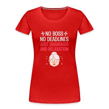 Retired Grandma Pensioner Pension Grandmother Reti - Women's Premium Organic T-Shirt - red - Front - Mia (176cm)