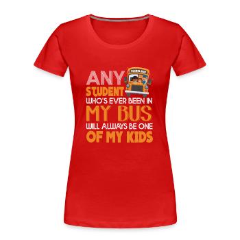School Bus Driver School Bus Driver Funny - Women's Premium Organic T-Shirt - red - Front - Mia (176cm)