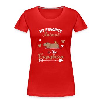 Rodent Capybara Funny Gift Capybara - Women's Premium Organic T-Shirt - red - Front - Mia (176cm)