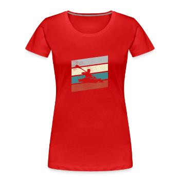 Kanu Retro - Frauen Premium Bio T-Shirt - Rot - Vorne - Mia (176cm)
