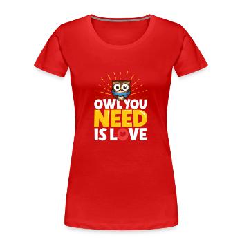 Owl Cute Owl Owl Lover just a Boy who loves owls - Frauen Premium Bio T-Shirt - Rot - Vorne - Mia (176cm)