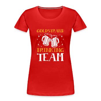 L’équipe de consommation de Golden Sands - T-shirt bio Premium Femme - rouge - Devant - Mia (176cm)