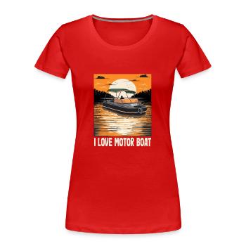 J’aime la parade de bateaux à moteur Citation de bateau à moteur - T-shirt bio Premium Femme - rouge - Devant - Mia (176cm)