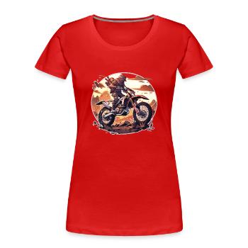 Supermotard Motocross Moto Moto Moto - T-shirt bio Premium Femme - rouge - Devant - Mia (176cm)