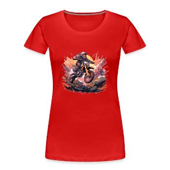 Supermotard Motocross Moto Moto Moto - T-shirt bio Premium Femme - rouge - Devant - Mia (176cm)