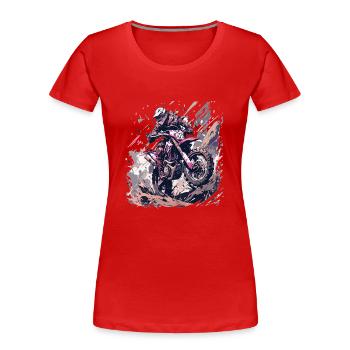 Supermotard Motocross Moto Moto Moto - T-shirt bio Premium Femme - rouge - Devant - Mia (176cm)