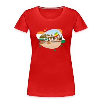 Goa India Souvenir - Women's Premium Organic T-Shirt - red - Front - Mia (176cm)