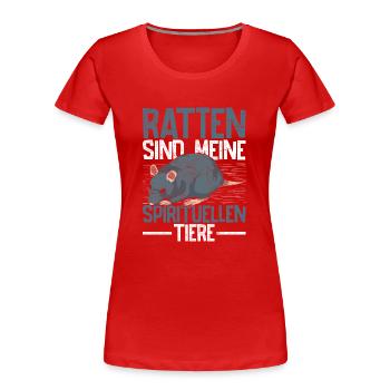 Ratten sind meine spirituellen Tiere Ratte - Frauen Premium Bio T-Shirt - Rot - Vorne - Mia (176cm)