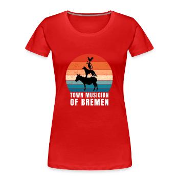 Bremen Town Musicians - Frauen Premium Bio T-Shirt - Rot - Vorne - Mia (176cm)