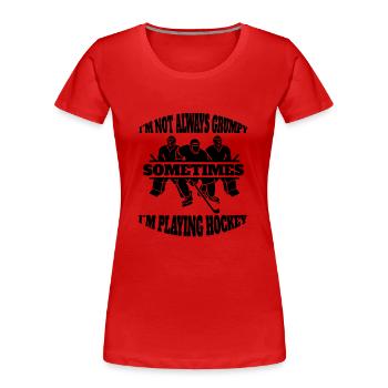 Joueur de hockey sur glace Fan de hockey sur glace Équipe de hockey sur glace - T-shirt bio Premium Femme - rouge - Devant - Mia (176cm)