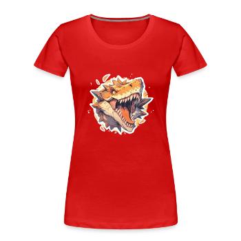 Dinosaurier TRex - Frauen Premium Bio T-Shirt - Rot - Vorne - Mia (176cm)