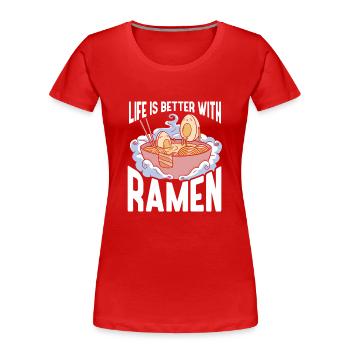 Ramen Geschenk Japanische Nudelsuppe Ramen - Frauen Premium Bio T-Shirt - Rot - Vorne - Mia (176cm)