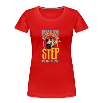 Marching Band Clarinetist School Rehearsal Music - Women's Premium Organic T-Shirt - red - Front - Mia (176cm)