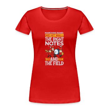 Marching Band Clarinetist School Rehearsal Music - Women's Premium Organic T-Shirt - red - Front - Mia (176cm)