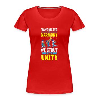 Marching Band Clarinetist School Rehearsal Music - Women's Premium Organic T-Shirt - red - Front - Mia (176cm)