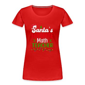 Le professeur de mathématiques préféré du Père Noël, Mathematik Christmas - T-shirt bio Premium Femme - rouge - Devant - Mia (176cm)