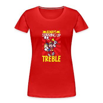 Marching Band Clarinetist School Rehearsal Music - Women's Premium Organic T-Shirt - red - Front - Mia (176cm)