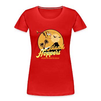 Island hoppers - Women's Premium Organic T-Shirt - red - Front - Mia (176cm)