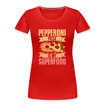 Pepperoni Pizza Retro Superfood Pizza Eating For - Frauen Premium Bio T-Shirt - Rot - Vorne - Mia (176cm)