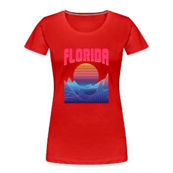 Floride - T-shirt bio Premium Femme - rouge - Devant - Mia (176cm)