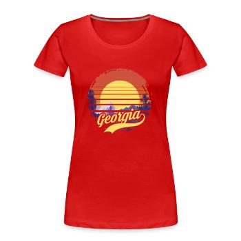 georgia - Frauen Premium Bio T-Shirt - Rot - Vorne - Mia (176cm)