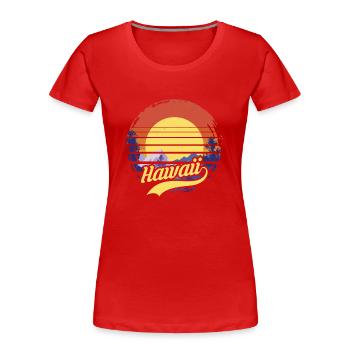 hawaii - Frauen Premium Bio T-Shirt - Rot - Vorne - Mia (176cm)
