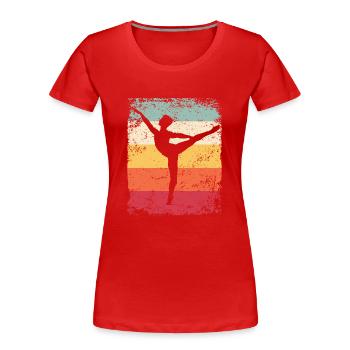 Ballet Danseur Vintage Man Ballerino - T-shirt bio Premium Femme - rouge - Devant - Mia (176cm)