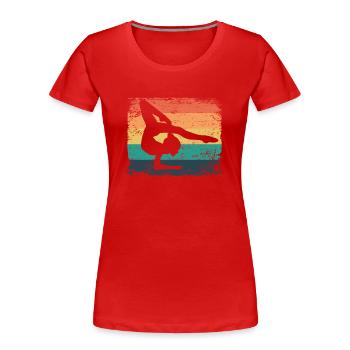 Gymnaste Gymnaste Gymnastique Rythmique Rétro - T-shirt bio Premium Femme - rouge - Devant - Mia (176cm)