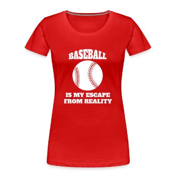 Baseball Baseballer Baseballspieler Baseballteam - Frauen Premium Bio T-Shirt - Rot - Vorne - Mia (176cm)