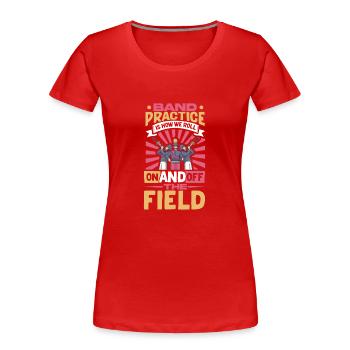 Marching Band Clarinetist School Rehearsal Music - Women's Premium Organic T-Shirt - red - Front - Mia (176cm)
