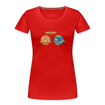 Earth Environmental Protection Plastic - Women's Premium Organic T-Shirt - red - Front - Mia (176cm)
