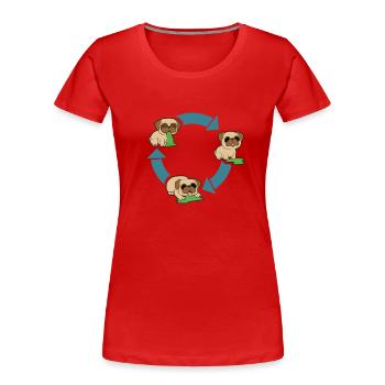 Pug Environmental Protection - Women's Premium Organic T-Shirt - red - Front - Mia (176cm)