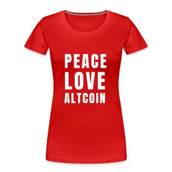 Altcoin Traders - Women's Premium Organic T-Shirt - red - Front - Mia (176cm)