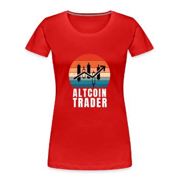 Altcoin Traders - Women's Premium Organic T-Shirt - red - Front - Mia (176cm)