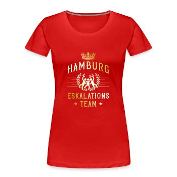 Hamburg Eskalation - Frauen Premium Bio T-Shirt - Rot - Vorne - Mia (176cm)