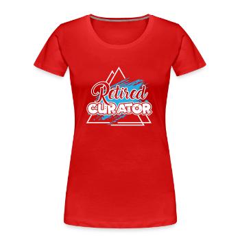 Curator Retired Curator - Women's Premium Organic T-Shirt - red - Front - Mia (176cm)