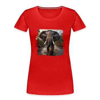 Eléphant réaliste éléphant - T-shirt bio Premium Femme - rouge - Devant - Mia (176cm)