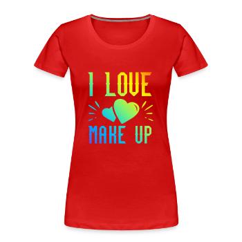 Ich liebe Make up - Frauen Premium Bio T-Shirt - Rot - Vorne - Mia (176cm)