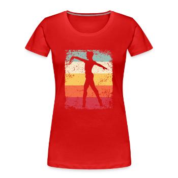 Ballet Danseur Vintage Man Ballerino - T-shirt bio Premium Femme - rouge - Devant - Mia (176cm)