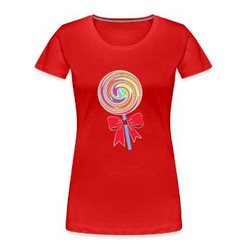 lollipop - Frauen Premium Bio T-Shirt - Rot - Vorne - Mia (176cm)