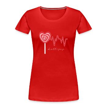 Cadeau de bonbons Lollipop - T-shirt bio Premium Femme - rouge - Devant - Mia (176cm)