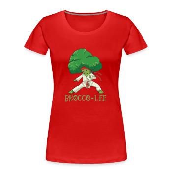 Broccoli Martial Arts Karate MMA Boxing Kicks - Frauen Premium Bio T-Shirt - Rot - Vorne - Mia (176cm)