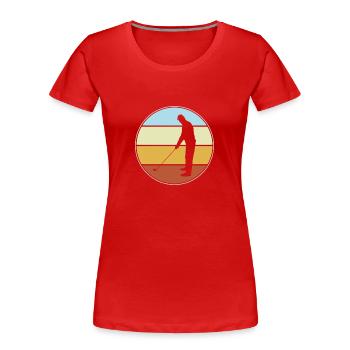 Golf Retro - Frauen Premium Bio T-Shirt - Rot - Vorne - Mia (176cm)