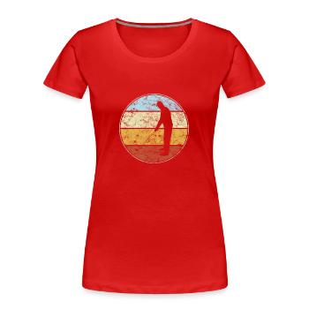 Golf Retro - Frauen Premium Bio T-Shirt - Rot - Vorne - Mia (176cm)
